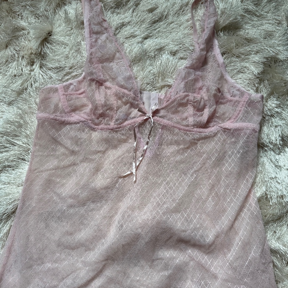Cherry blossom geo mesh cami